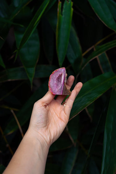 Pink Agate Cave with Druzy
